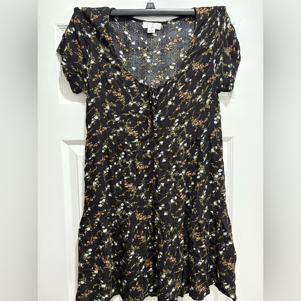 Ivy + Main Floral Black Dress